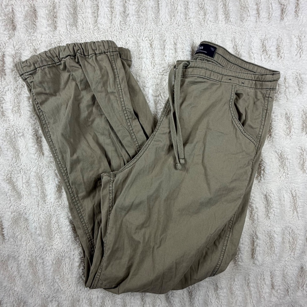 Hollister Adjustable-Rise Parachute Baggy Pants Olive Green Khaki Joggers Medium